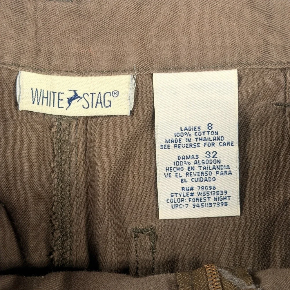 White Stag Forest Night Wrap Skort 8 Women Green Cotton Utility Twill